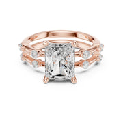 Diamond Bridal Set with Side Stones – 2.86 Carat