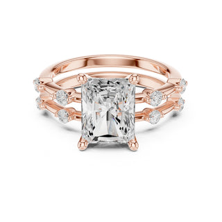 Diamond Bridal Set with Side Stones – 2.86 Carat