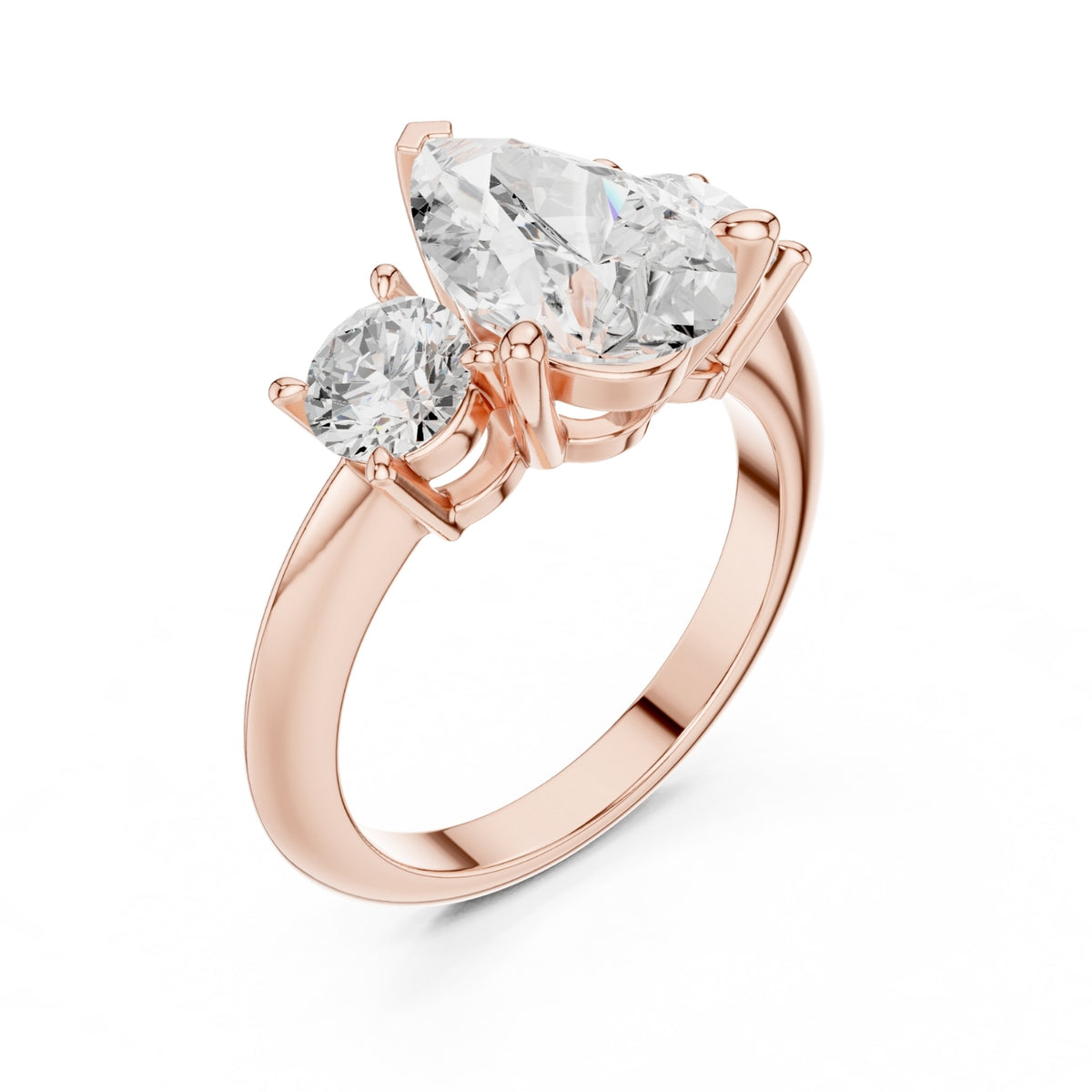 Three-Stone Diamond Engagement Ring | 2.5ct Center with Round Side Stones