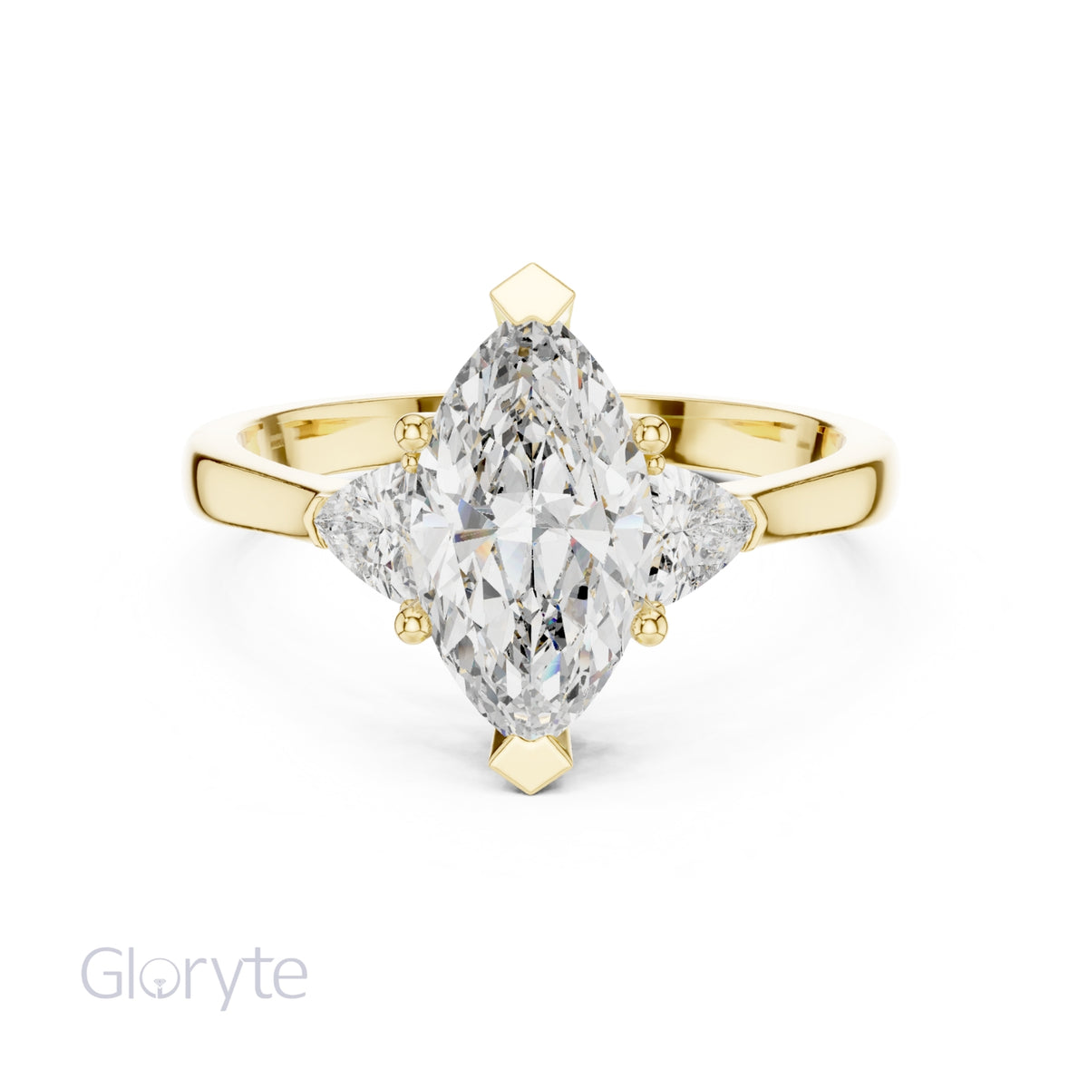 Three Stone Diamond Ring Collection | 1.30 CTW | Trillion Side Stones