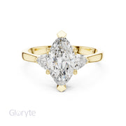 Three Stone Diamond Ring Collection | 1.30 CTW | Trillion Side Stones