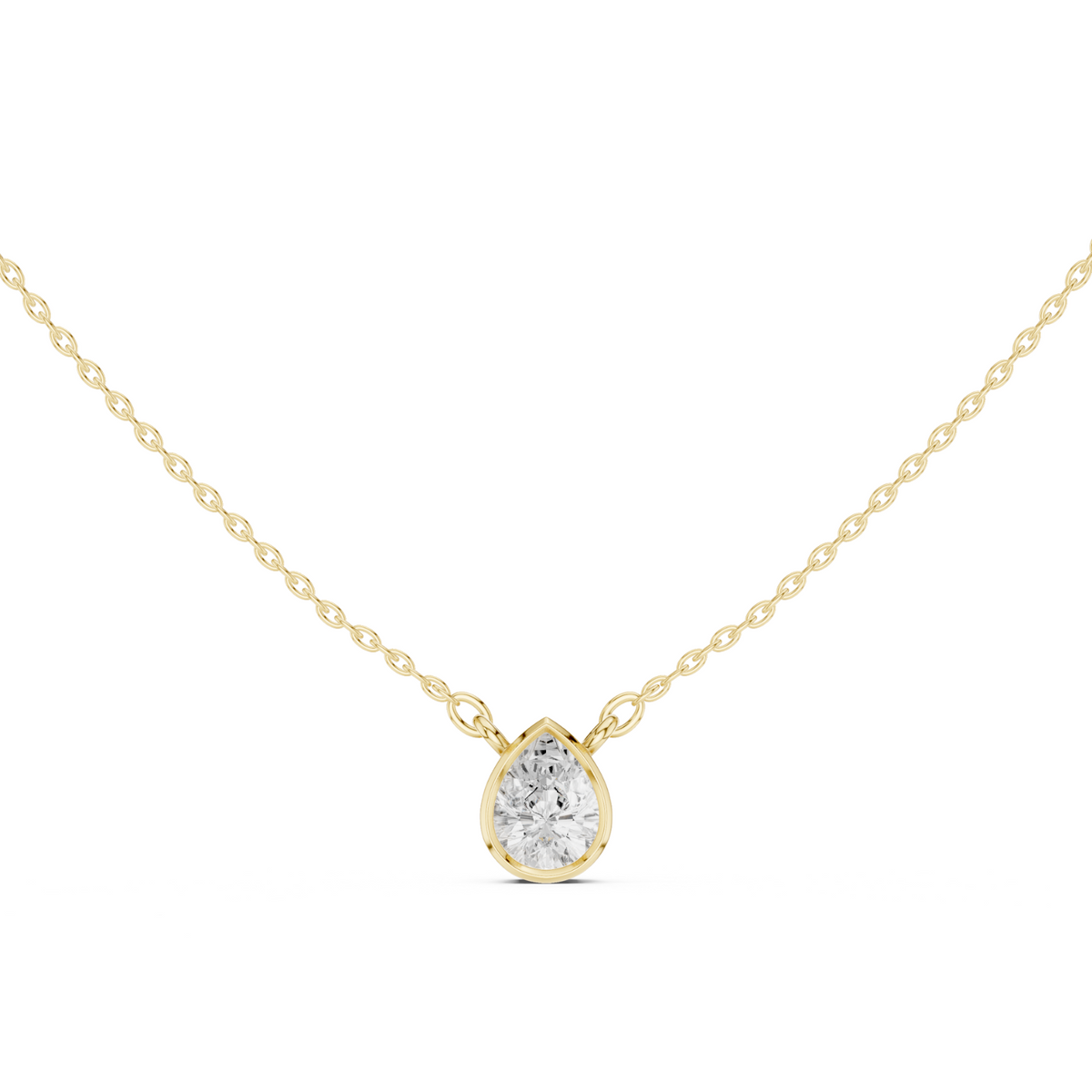 Diamond Solitaire Bezel Pendant Necklace