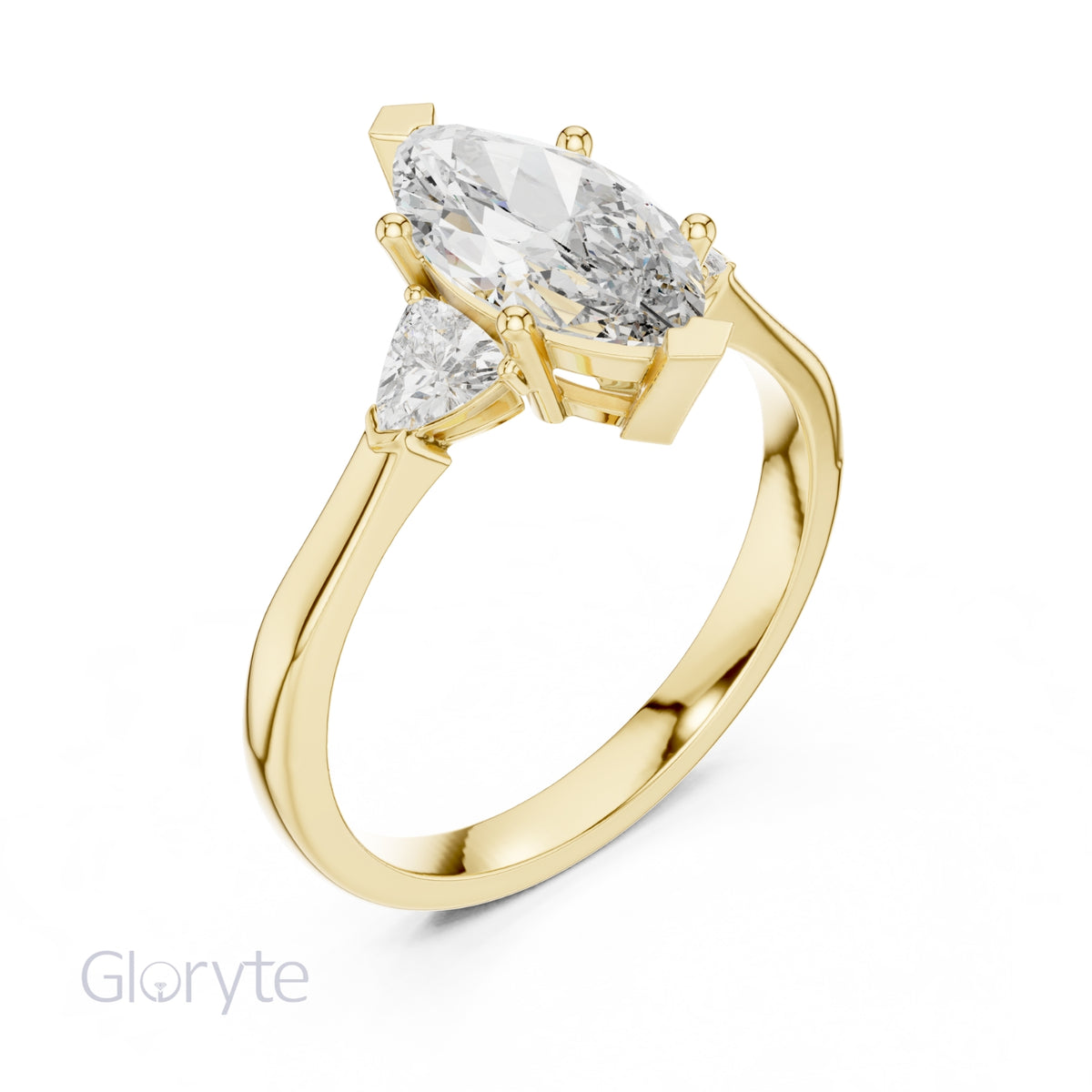 Three Stone Diamond Ring Collection | 1.30 CTW | Trillion Side Stones