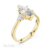 Three Stone Diamond Ring Collection | 1.30 CTW | Trillion Side Stones