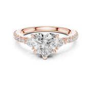 1 Carat Three-Stone Diamond Rings With Pave Band