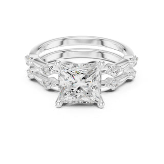 Diamond Bridal Set with Side Stones – 2.86 Carat