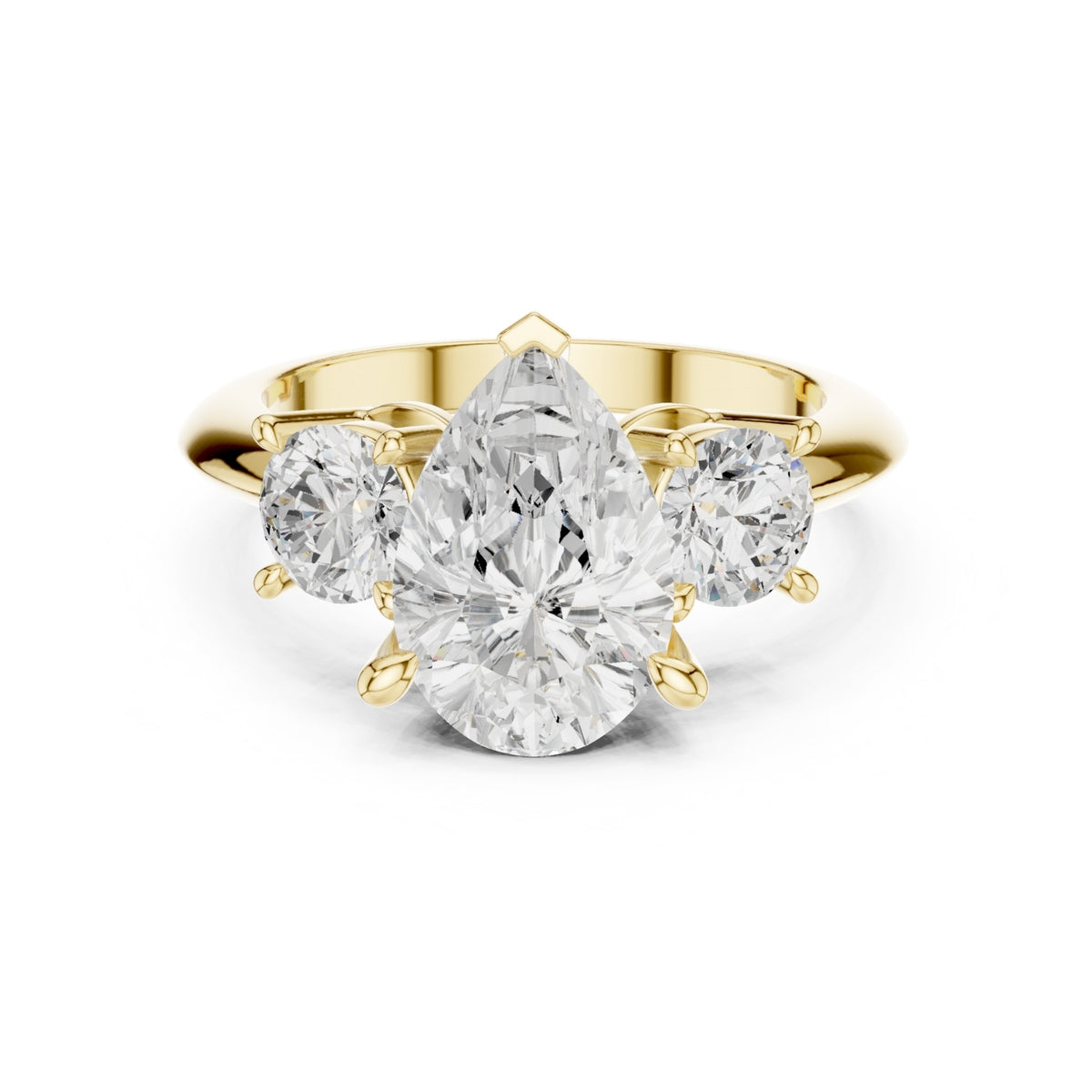 Three-Stone Diamond Engagement Ring | 2.5ct Center with Round Side Stones