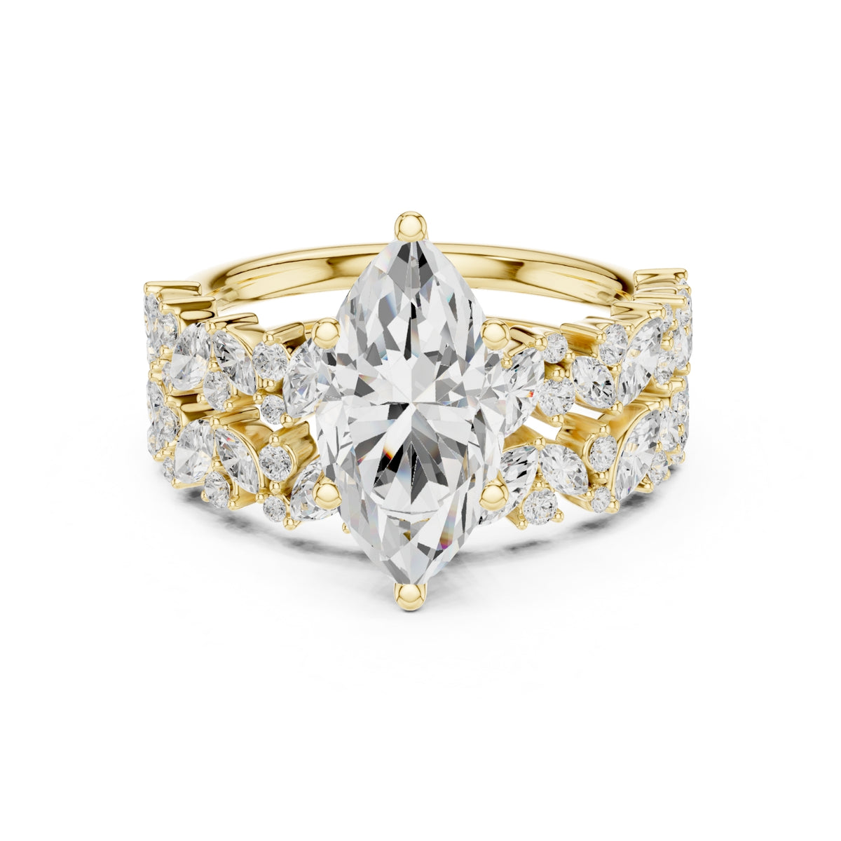 Floral & Round Diamond Cluster Ring – 3.70 CTW