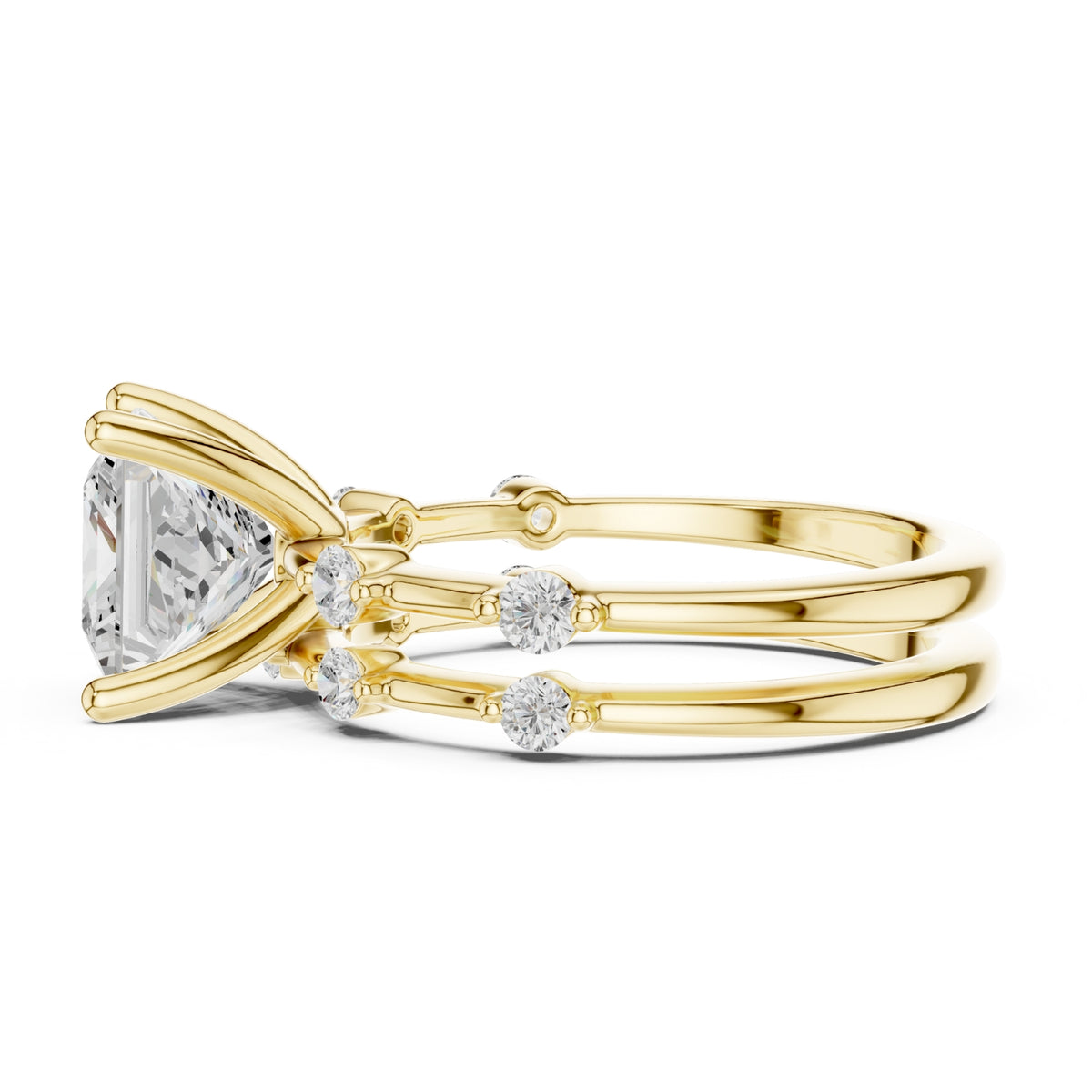 Diamond Bridal Set with Side Stones – 2.86 Carat