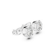 Elegant Bezel Diamond Stud Earrings | 2.50 Carat Total Weight
