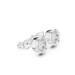 Elegant Bezel Diamond Stud Earrings