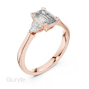 Three Stone Diamond Ring Collection | 1.30 CTW | Trillion Side Stones