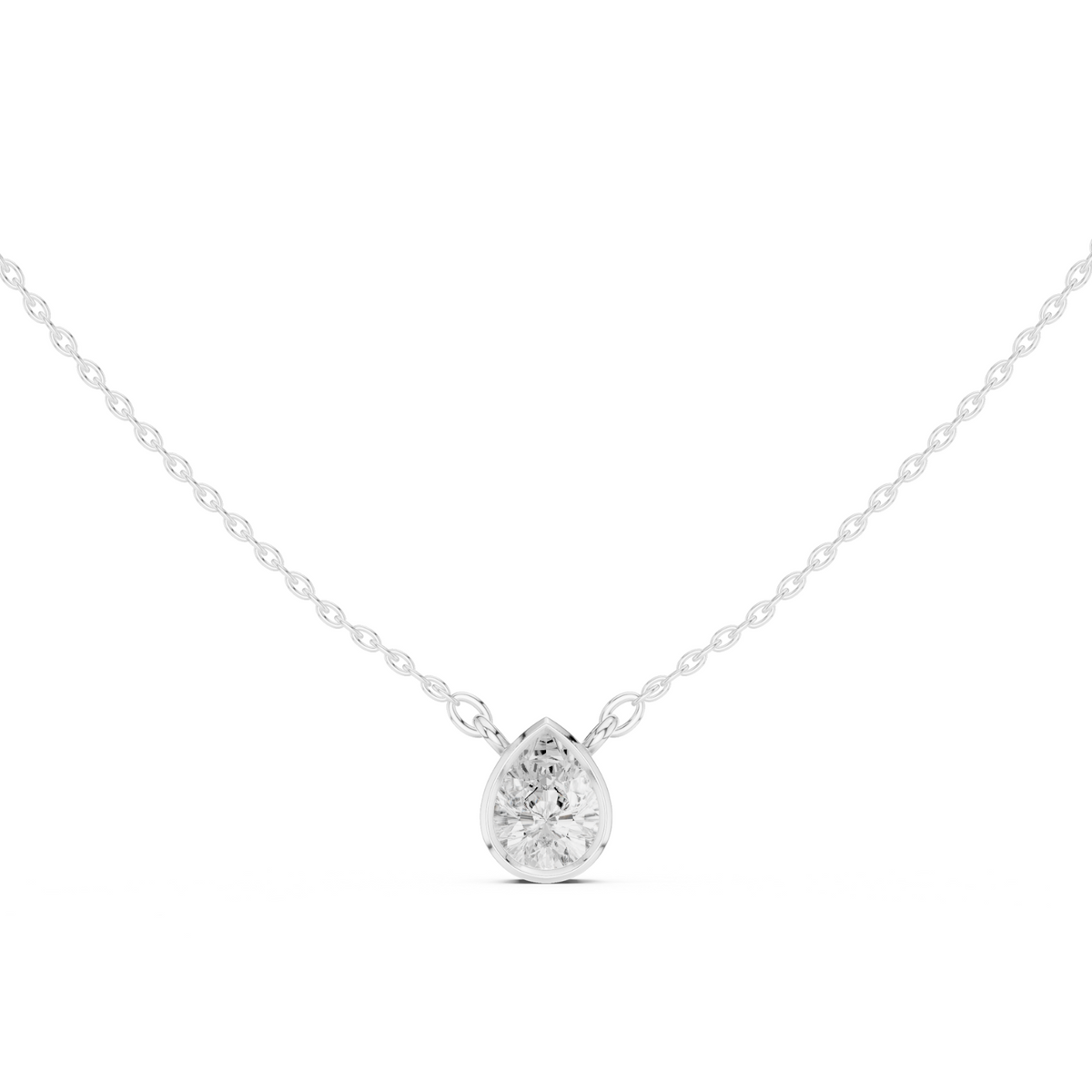 Diamond Solitaire Bezel Pendant Necklace