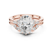 Diamond Bridal Set Ring with Marquise & Round Accent Diamonds