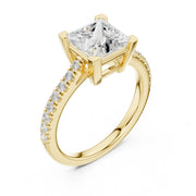 Diamond Solitaire Ring with Side Accents