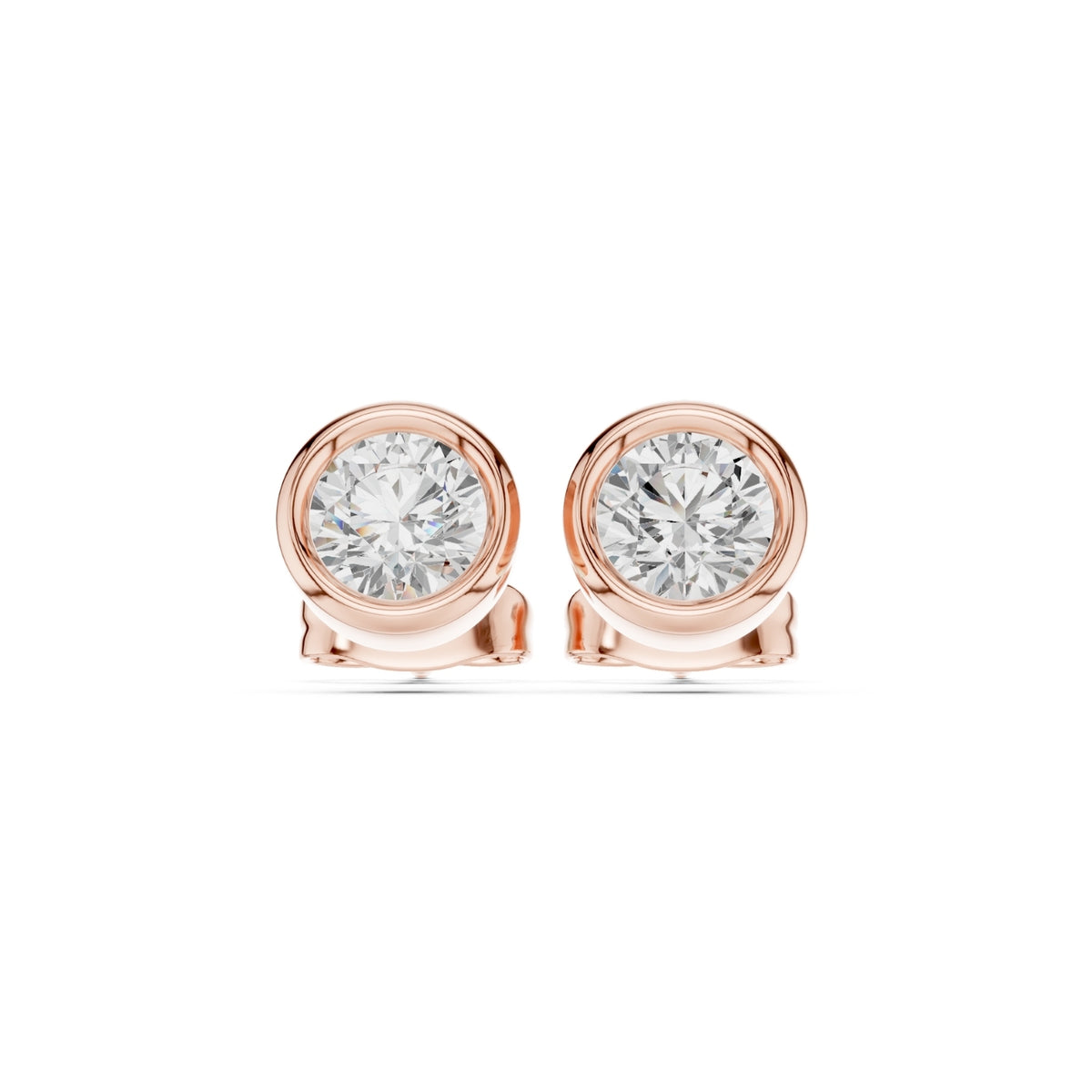 Elegant Bezel Diamond Stud Earrings