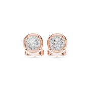 Elegant Bezel Diamond Stud Earrings | 2.50 Carat Total Weight