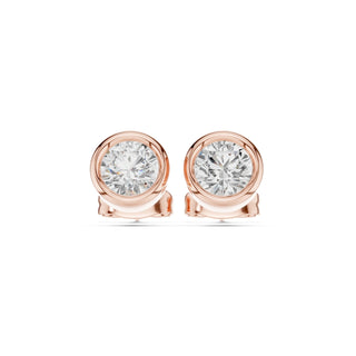 Elegant Bezel Diamond Stud Earrings