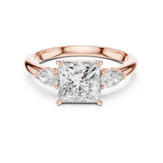 Three-Stone Engagement Ring with Pear Side Diamonds