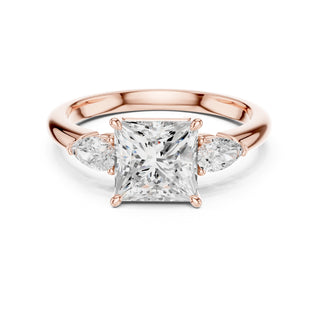 Three-Stone Engagement Ring with Pear Side Diamonds