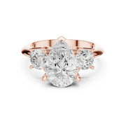 Three-Stone Diamond Engagement Ring | 2.5ct Center with Round Side Stones