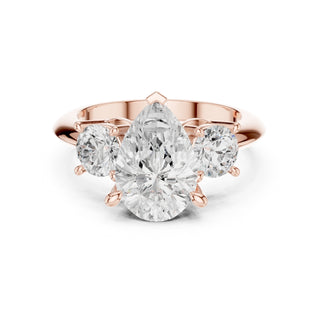 Three-Stone Diamond Engagement Ring | 2.5ct Center with Round Side Stones
