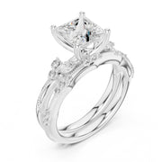 Elegant Diamond Bridal Set with Marquise & Round Accents – Vintage-Inspired Setting