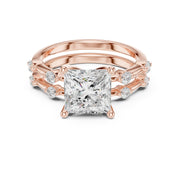 Diamond Bridal Set with Side Stones – 2.86 Carat