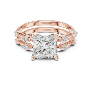 Diamond Bridal Set with Side Stones – 2.86 Carat