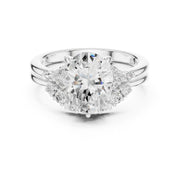 Diamond Bridal Set Ring with Marquise & Round Accent Diamonds