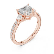 1 Carat Three-Stone Diamond Rings With Pave Band