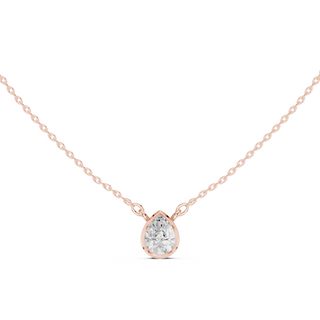 Diamond Solitaire Bezel Pendant Necklace