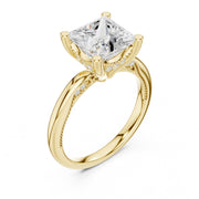 Elegant 2.5ct Solitaire Diamond Ring with Accent Side Stones