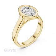 Bezel Set Diamond Solitaire Ring | Modern Elegance