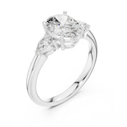 Three-Stone Engagement Ring with Pear Side Diamonds