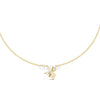 Diamond Floral Pendant Necklace with Marquise & Pear Cut Stones – Includes Chain