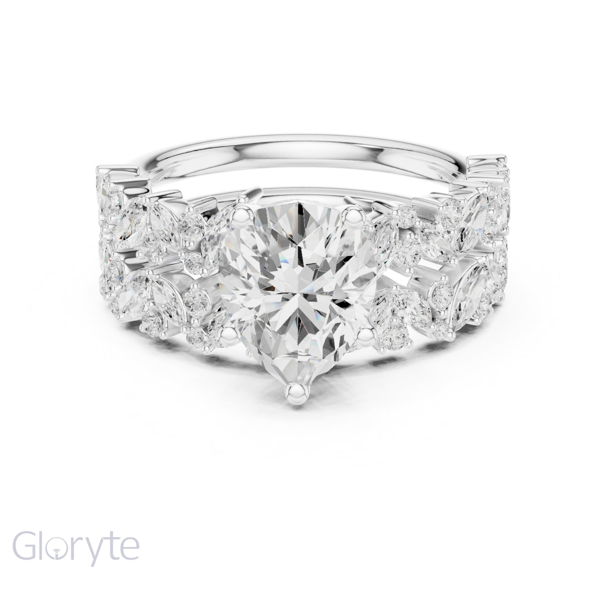 Floral & Round Diamond Cluster Ring – 3.70 CTW