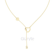 Diamond Heart Drop Pendant Necklace with Accent Chain – Includes Chain