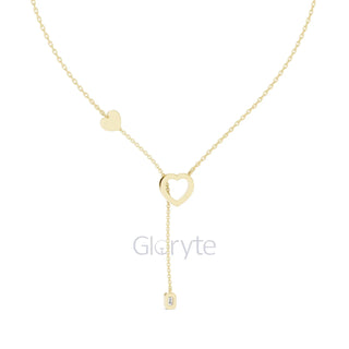 Diamond Heart Drop Pendant Necklace with Accent Chain – Includes Chain