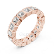 Asscher Cut Diamond Bezel-Set Eternity Band