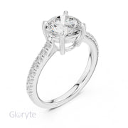 Diamond Solitaire Ring with Side Accents
