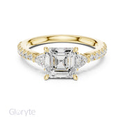 1 Carat Three-Stone Diamond Rings With Pave Band