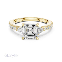 1 Carat Three-Stone Diamond Rings With Pave Band