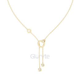 Interlocking Circle Drop Diamond Necklace