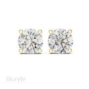 Classic Round Cut Diamond Stud Earrings