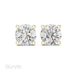 Classic Round Cut Diamond Stud Earrings