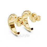 Classic Half Hoop Diamond Earrings with Graduated Round Stones