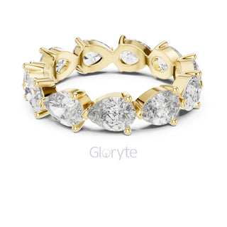 Pear Cut Diamond Eternity Band Ring