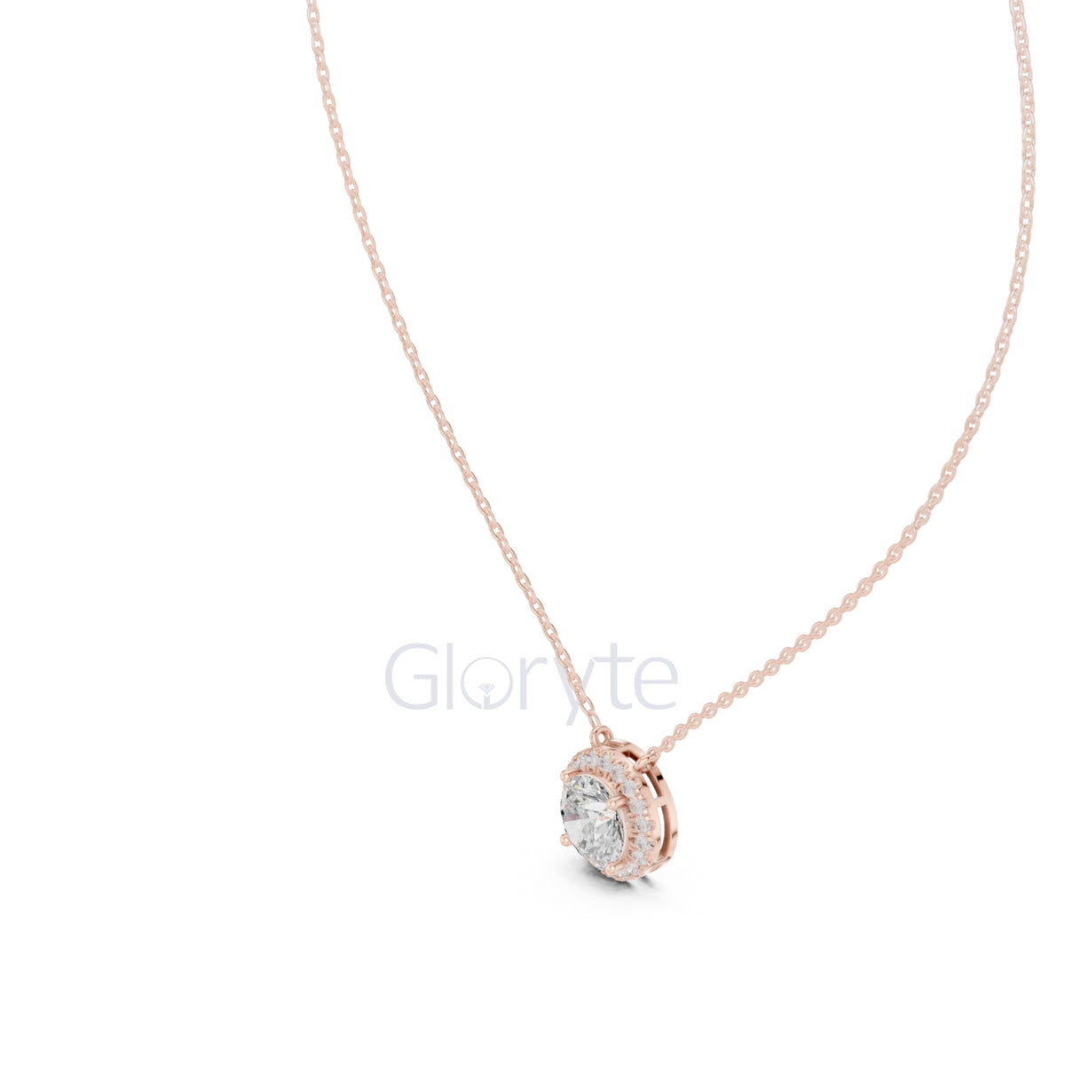 Round Halo Diamond Pendant Necklace (2.38 CT)