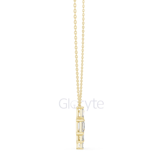Three-Stone Toi et Moi Diamond Pendant Necklace